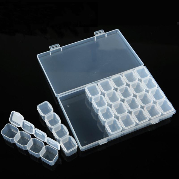 Hot Best Deal 1PC 28 Grid Removable Empty Nail Decoration Storage Box Case Beauty Girl Free Shipping