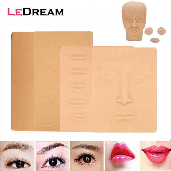 3D Silicone Permanent Makeup Tattoo Training Practice Fake Skin Blank Eye Lips Face for Microblading Tattoo Machine Beginner