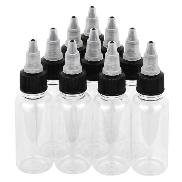 10PCS 30ml Black Cap Empty Plastic Bottle Cleanlabs for Tattoo Green Soap Tattoo Supplies Accesories Tatoo Acesorios Tatuajes