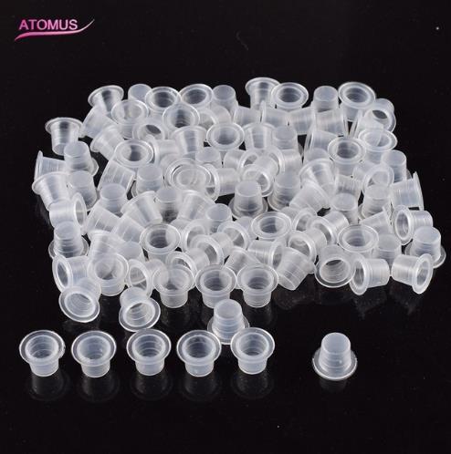 500 PCS Disposable Caps Tattoo Equipment White Tattoo Pigments Cups Permanent Makeup Ink Cups S/M Size 8/11MM Tattoo Accesories