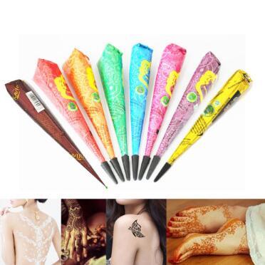 Colorful Indian Henna Tattoo Paste Body Art Paint Mini Natural Indian Tattoo Henna Paste Drawing Temporary Draw On Body CCA10127 300pcs