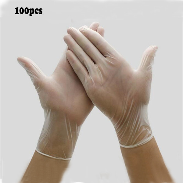 100pcs DISPOSABLE PVC clear Home Industry Working Latex Gloves with Multi Purpose also Nitrile gloves in stock