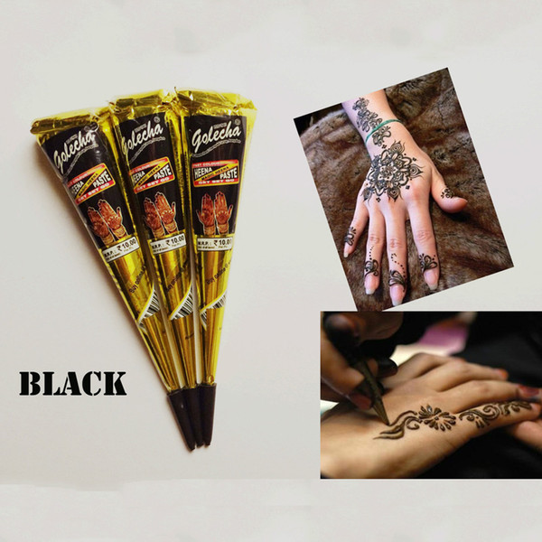 Black Indian Henna Tattoo Paste Body Art Paint Mini Natural Henna Paste for Body Drawing Temporary Draw Q133