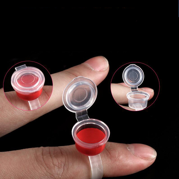 50pcs Microblading Accessories Tattoo Ink Ring Cups/Caps for Permanent Makeup Disposable Micro Pigment Cups Glue Cups Tattoo Tools Supplies