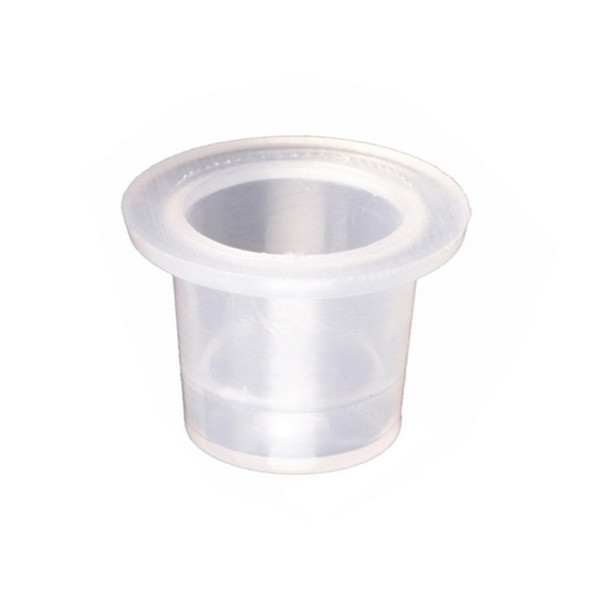 Wholesale-100Pcs 19*15mm Plastic Tattoo Ink Cups Tattoo Makeup Eyebrow Makeup Pigment Container Caps Disposable Accessories