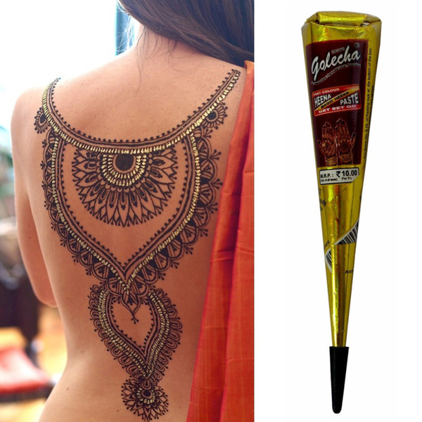 Mehndi Black Henna Tattoo Paste Cone Temporary Flash Tattoo Body Art Henna Tatoo Cream