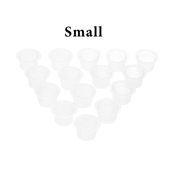 Wholesale- 100pcs 8mm Small Size Professional Tattoo Ink Cups Caps Plastic Transparent Pigment Cups Caps Tattoo Machine Accessory