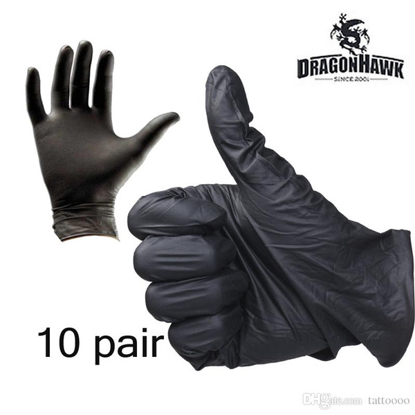 10 pair of Tattoo Supplies Rubber Gloves Black Color VWS067