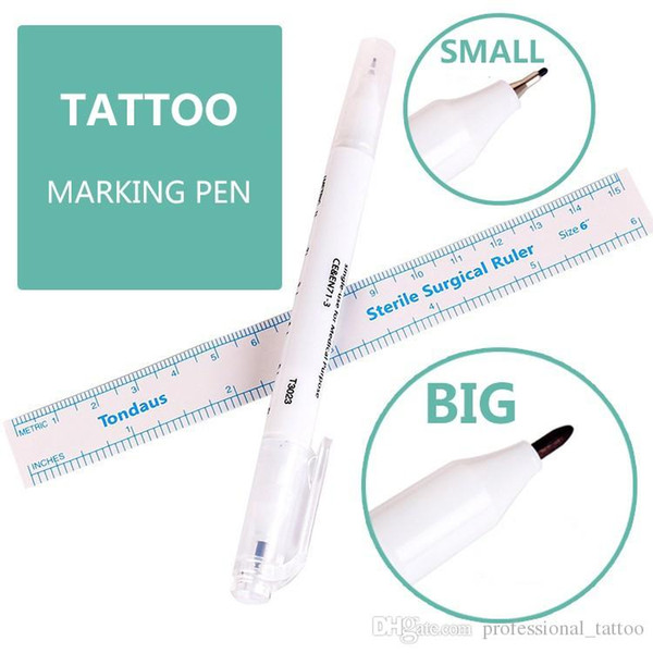 Tattoo Skin Marker Piercing Marking Pen for Eyebrow Tattoo Scribe Tool Supply Surgical Double Heads Point Marking 1mm 0.5mm