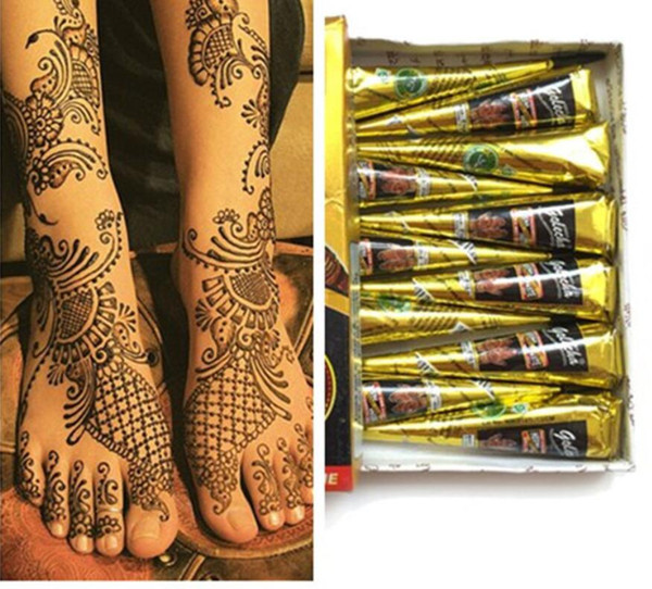 Black Natural Indian Henna Tattoo Paste for Body Drawing Black Henna Tattoos Body Art Painting High Quality 25g free ship