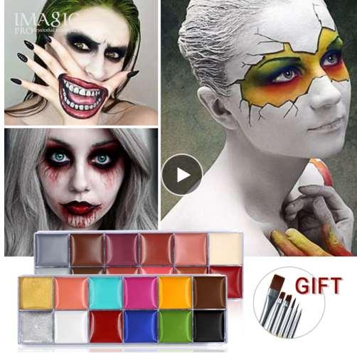 IMAGIC Professional Halloween Party Face Body Painting Body Paint Oil Tattoo Painting Art Makeup Cosmetic Bodypainting 12 Color