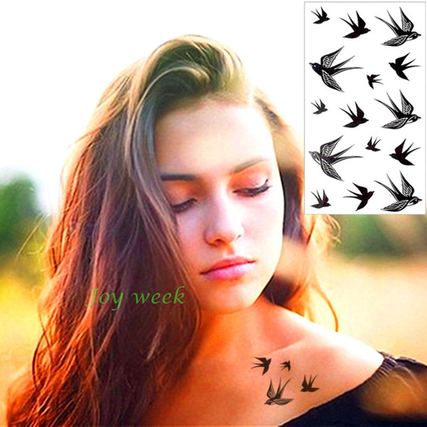 attoo Body Art Temporary Tattoos Waterproof Temporary Tattoo Sticker sexy swallows feather anchor birds star tatto stickers flash tatoo f...