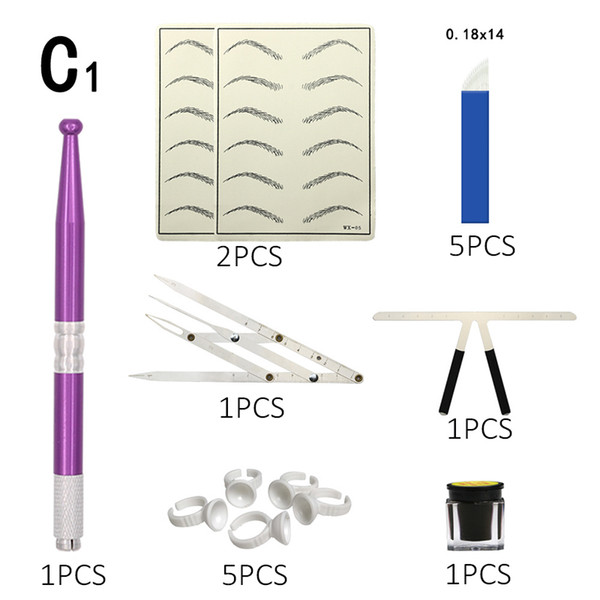 Professional Eyebrow Microblading kit Tebori Manual Eyebrow pen Microblading pigment Lamina Blades needles for permanente makeup