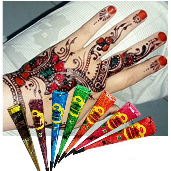 Colorful Indian Henna Tattoo Paste Body Art Paint Mini Natural Indian Tattoo Henna Paste for Body Drawing Temporary Draw On Body 3001326