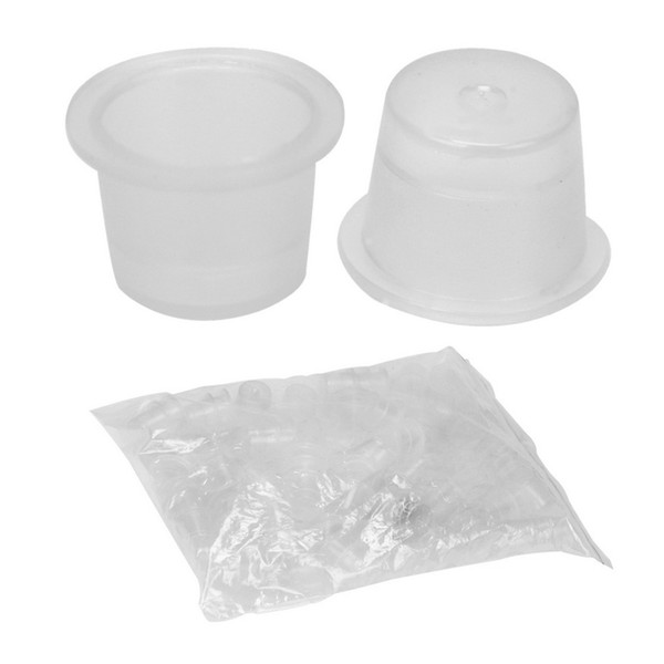 Hot 100Pcs Tattoo Supplies Small Medium Large Tattoo Accessories Plastic Tattoo Ink Cups Caps Pots Pigment Supplies