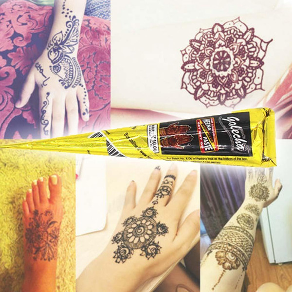 Black Indian Henna Tattoo Paste Body Art Paint Mini Natural Henna Paste for Body Drawing Temporary Draw On Body By Yourself