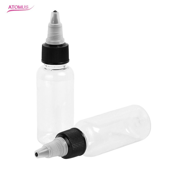 10PCS 30ML Tattoo Empty Ink Bottle Plastic Twist Cap Tattoo Ink Pigment Clear Bottle Supply For Tattoo Ink