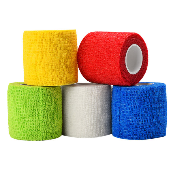 5pcs 5 color Finger Wrist Protection Medical Tape Disposable Nonwoven Waterproof Self Adhesive Elastic Bandage Tattoo Accesories Grip Wr