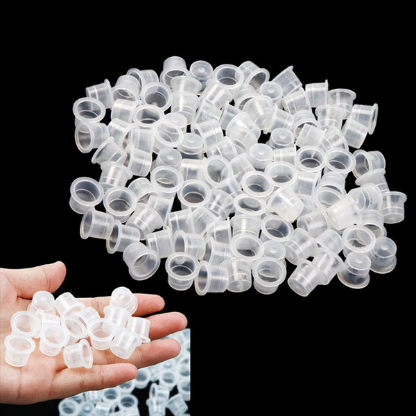 Wholesale-100Pcs 13MM Medium Size Tattoo Ink Cups Caps Supply Professional Permanent Tattoo Accessory for Tattoo Machine Plastic New&Hot