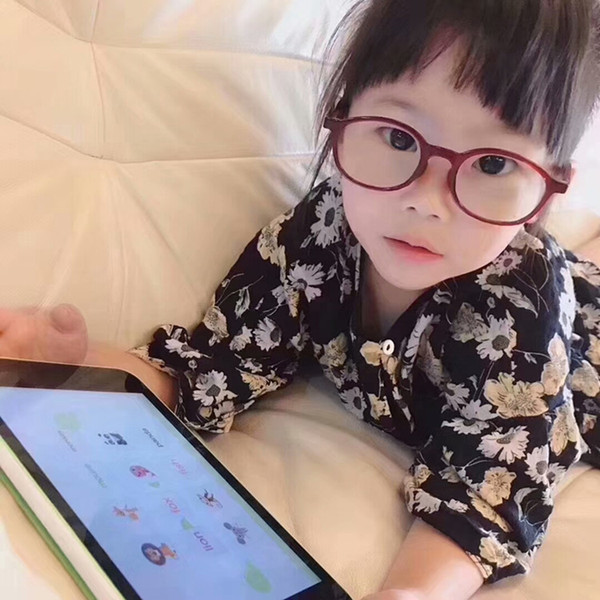 Imported JINS SCREEN kids ANTI-BLUE light plano glasses UV-BLUE CUT GLASSES Television PC Phone protection glasses muti-color full-set cas