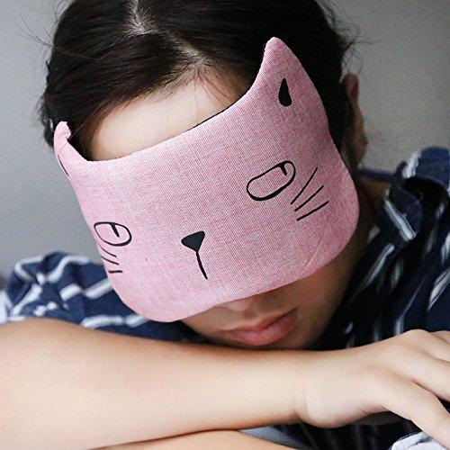 Women Girls Cute Cat Sleep Eye Mask Blindfold Eye Shade Sleeping Eye Cover for Travel, Nap, Meditation