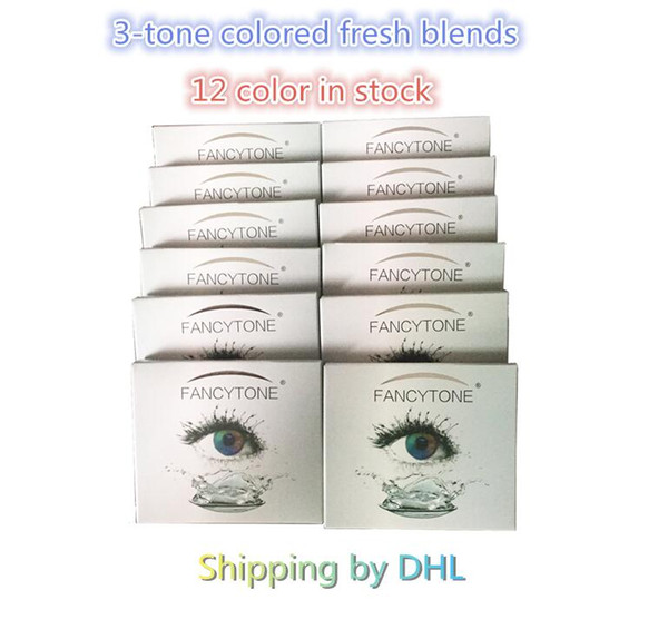 Free Shipping By DHL Fancytone Fresh 3-tone PP blister contact lens case Color Contact Lens package box