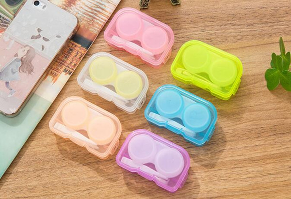 Free shipping Contact Lens Case Colorful 6 Color Contact Lens Box