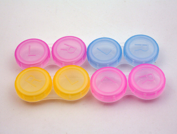 500pairs Lowest Price Contact Lens Case lovely Colorful Dual Box Double Case Lens Soaking Case