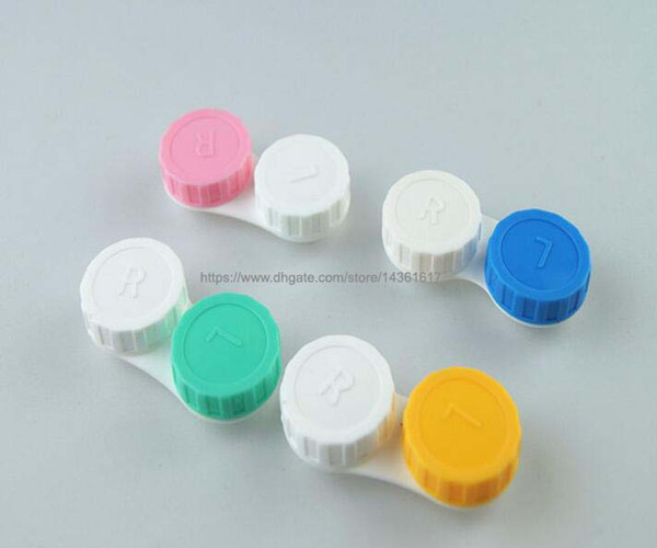 100sets Contact Lens Case lovely Candy Color Colorful Dual Box Double Case Lens Soaking Cases Free Shipping