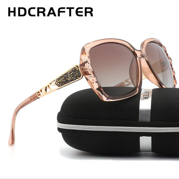 Lady Eyeglass with box HDCRAFTER Luxury Brand Design Sunglasses oversized Women Polarized sun glasses Female Prismatic Eyewear A620