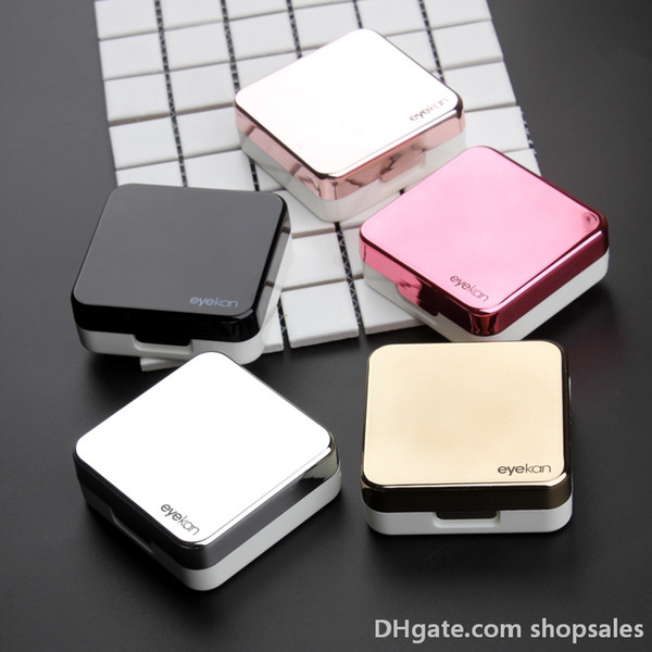 High quality reflective Cover contact lens case with mirror color contact lenses case Container cute Lovely Travel kit box Women