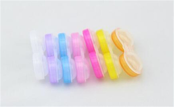 Free Shipping-wholesale 100pcs Contact Lens Case transparent with colors can be chosen contact lens cases