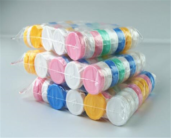 Free Shipping- wholesale 100pcs Contact Lens Case color contact transparent with colors contact lens cases left and right different color