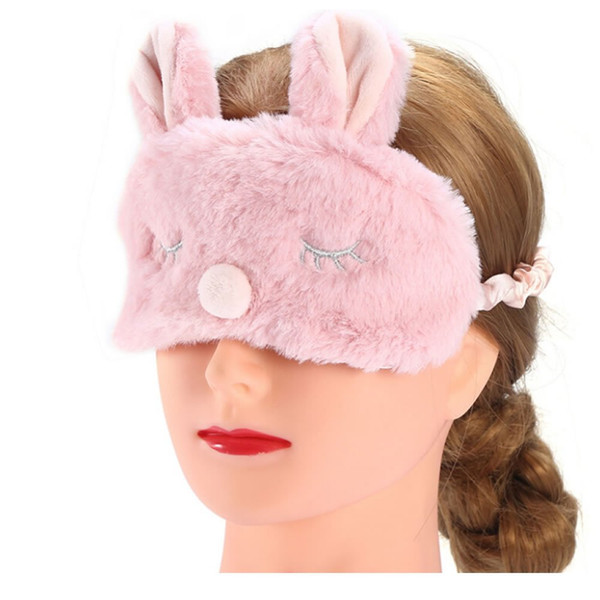 Cute Animal Sleeping Sleep Mask Soft Plush Blindfold Cute Rabbit Panda Koala Eye Cover Eyeshade for Kids Teens Girls Women