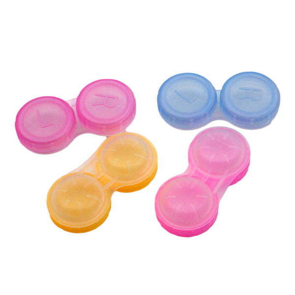 Random Color Plastic Lens Container Contact Lens Box Holder Portable Small Lovely Eyewear Bag Contact Lenses Soak Storage