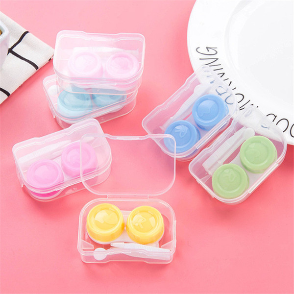 Portable Contact Lens Box kit Candy Color Mini Contact Lens Holder Storage Soaking Box Set LJJR739