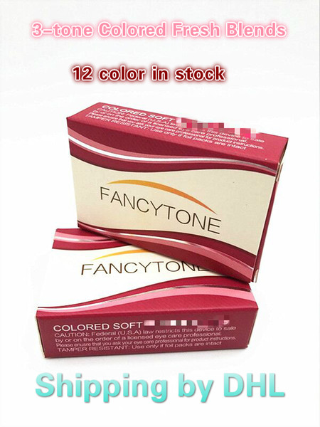 Free Shipping By DHL Fancytone Fresh 3-tone PP blister contact lens case Color Contact Lens package box