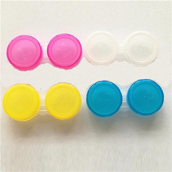 3800sets/lot Colourful Contact Lens Box Holder Container Case Soak Soaking Storage Eye Care Kit Double Case Lens Cases E0006