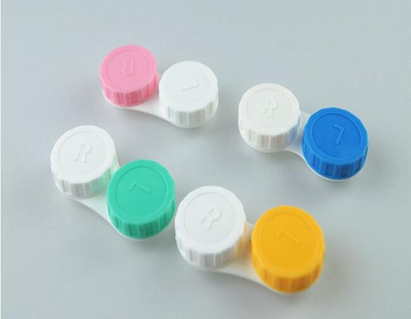 DHL Free shipping Lowest Price 2500 pcs Contact Lens Case lovely Colorful Dual Box Double Case Lens Soaking Case