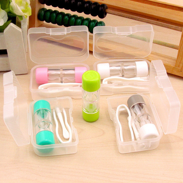 Contact Lens Case Manual Cleaning Washer Eyewear Care Contact Lens Bottle Holder Storage Kit Set Box Variety Colors Available