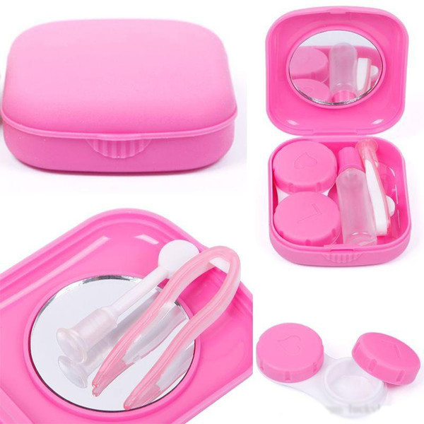 Cute Travel Glasses Plastic Travel Contact Lens Case Eyes Care Kit Holder Container Gift Contact Lenses Case Box