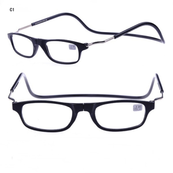 New Clic Reading Glasses Magnetic Stone On Nose Fashion Reading Eyewear Hang Neck 4 Colors Cheap Wholesale Glasses Shop