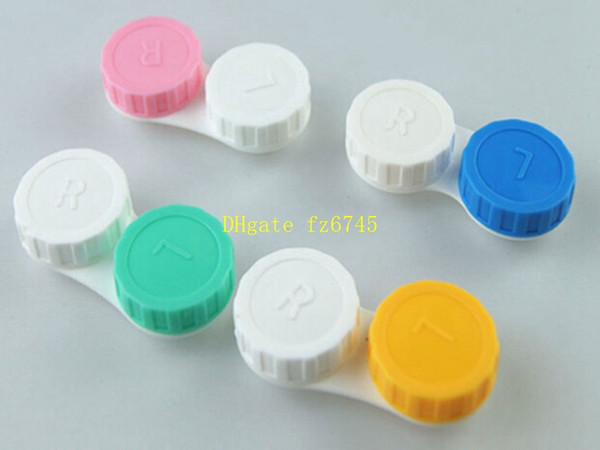 500pcs/lot Travel Plastic Storage Container Contact Lens box Soaking Cases Dual Box L+R Marked Contact Lens Accessories