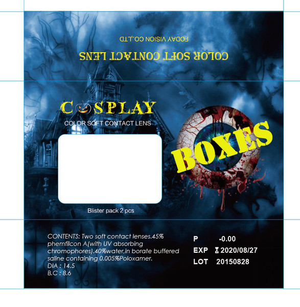 2019 halloween/40models/ Box package halloween contact lenses boxes with stickers DHL free shipping