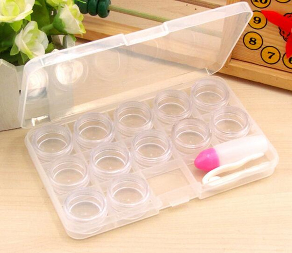 12 Grid Transparent Contact Lens Display Box Case Eyeglasses Case Eyewear Cases