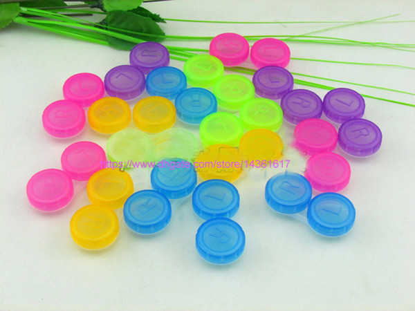 500sets Colourful Contact Lens Box Holder Container Case Soak Soaking Storage Eye Care Kit Double Case Lens Cases