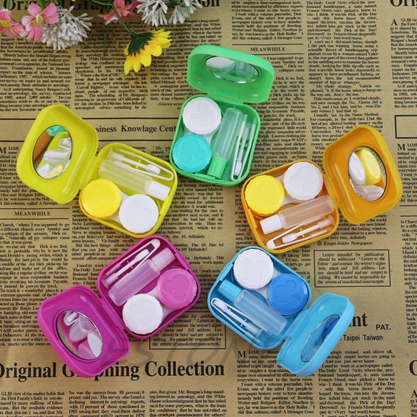 Easy Carry 5.6x5.4x2cm Travel Glasses Contact Lenses Box Contact lens Case for Eyes Care Kit Holder Container Gift