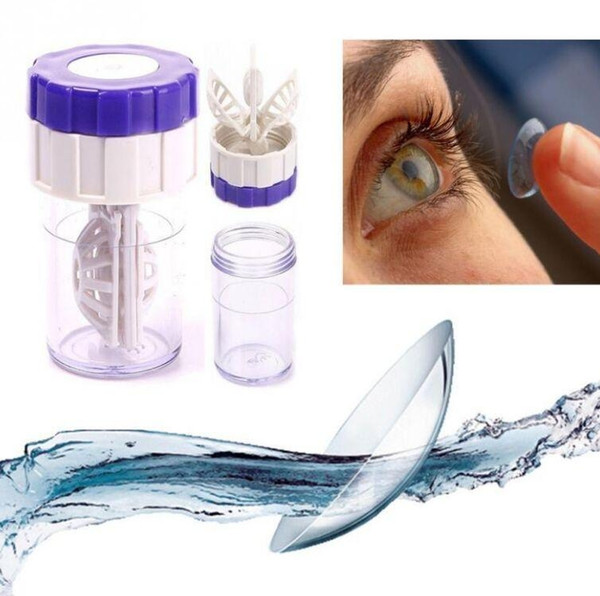 Manual Contact Lenses Cleaner, Spinning Form Contact Lenses Cleaning Device 4.7*3.2cm Plastic Contact Lenses Cleaning Device