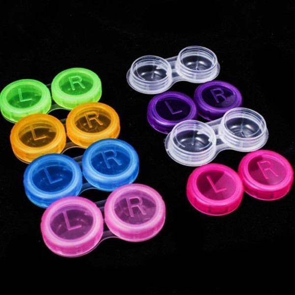 Free DHL Colorful Case Contact Lenses Box Contact Lens Case Glasses Color Double-Box, Contact Lens Case Eyewear Accessories