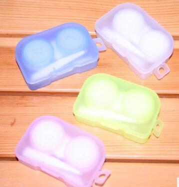 500set 4in1 Plastic Companion box with Hanging hole contact lens box Eyeglasses Case Dressing case With tweezers